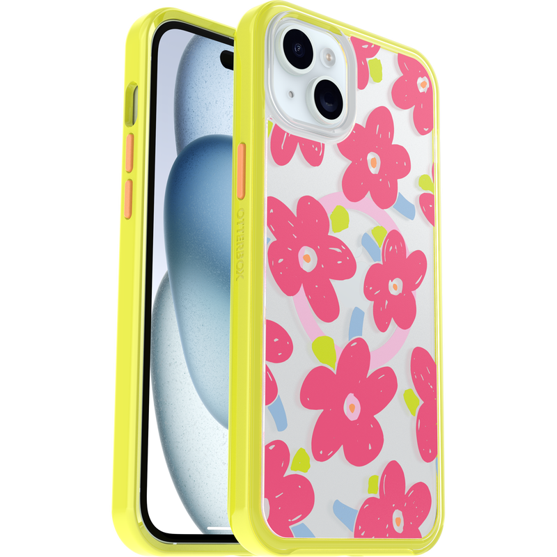 product image 1 - iPhone 14 Plus y iPhone 15 Plus Funda Symmetry Series Clear para MagSafe Fluttering Flora