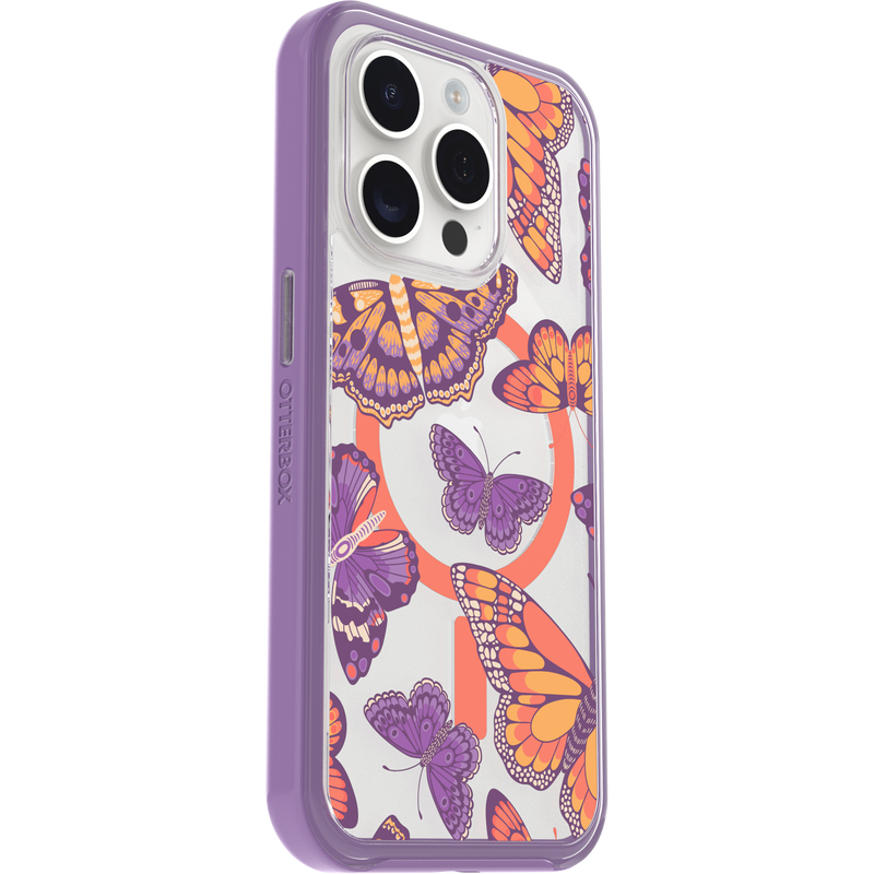 product image 3 - iPhone 15 Pro Funda Symmetry Series Clear para MagSafe Fluttering Flora