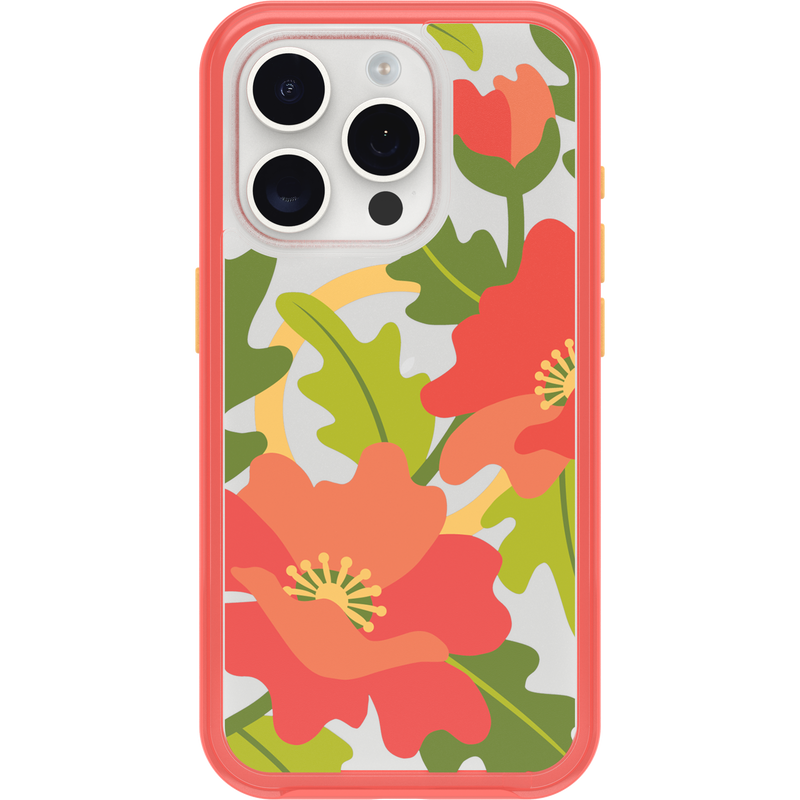 product image 2 - iPhone 15 Pro Funda Symmetry Series Clear para MagSafe Fluttering Flora