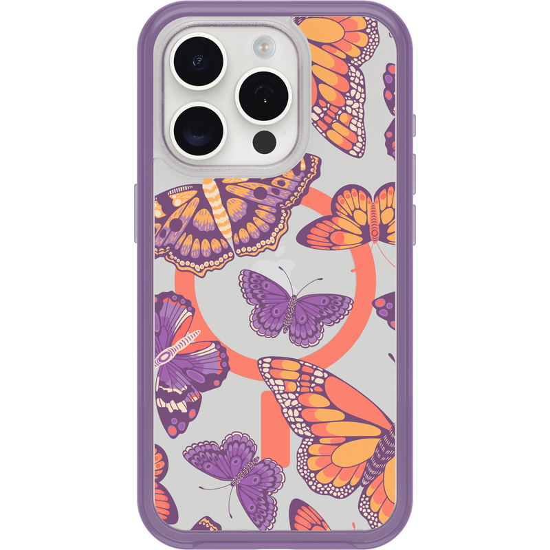 product image 2 - iPhone 15 Pro Funda Symmetry Series Clear para MagSafe Fluttering Flora