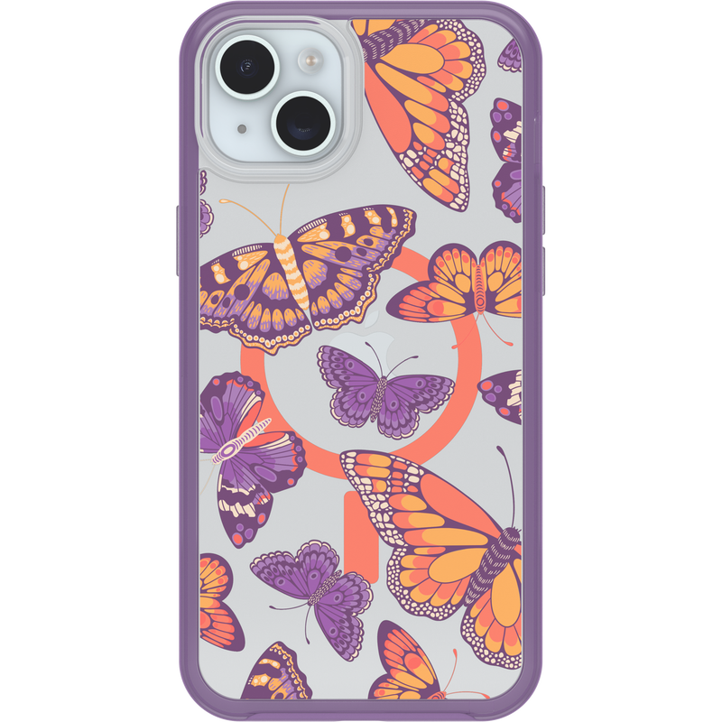 product image 2 - iPhone 14 Plus y iPhone 15 Plus Funda Symmetry Series Clear para MagSafe Fluttering Flora