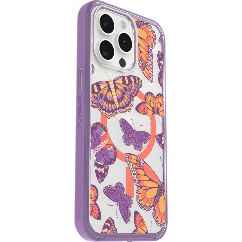 product image 3 - iPhone 15 Pro Max Funda Symmetry Series Clear para MagSafe Fluttering Flora