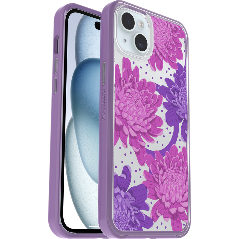 product image 1 - iPhone 14 Plus y iPhone 15 Plus Funda Symmetry Series Clear para MagSafe Fluttering Flora