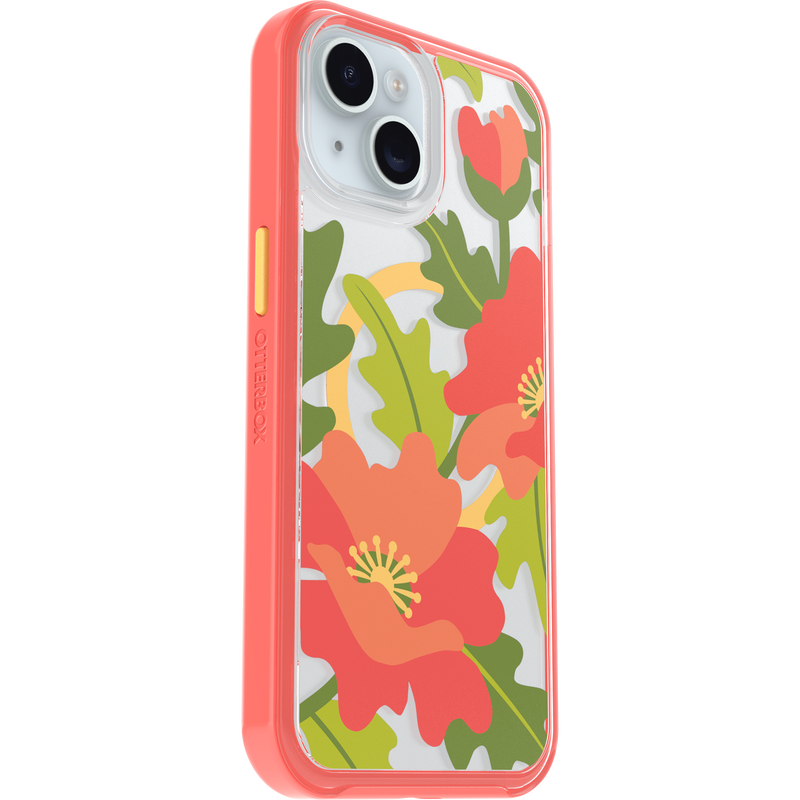 product image 3 - iPhone 16e y iPhone 15/14/13 Funda Symmetry Series Clear para MagSafe Fluttering Flora