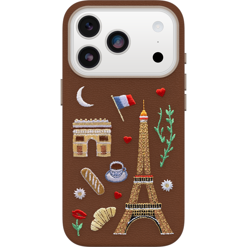 product image 1 - Coque iPhone 17 Pro Symmetry Series Cactus Leather Embroidery