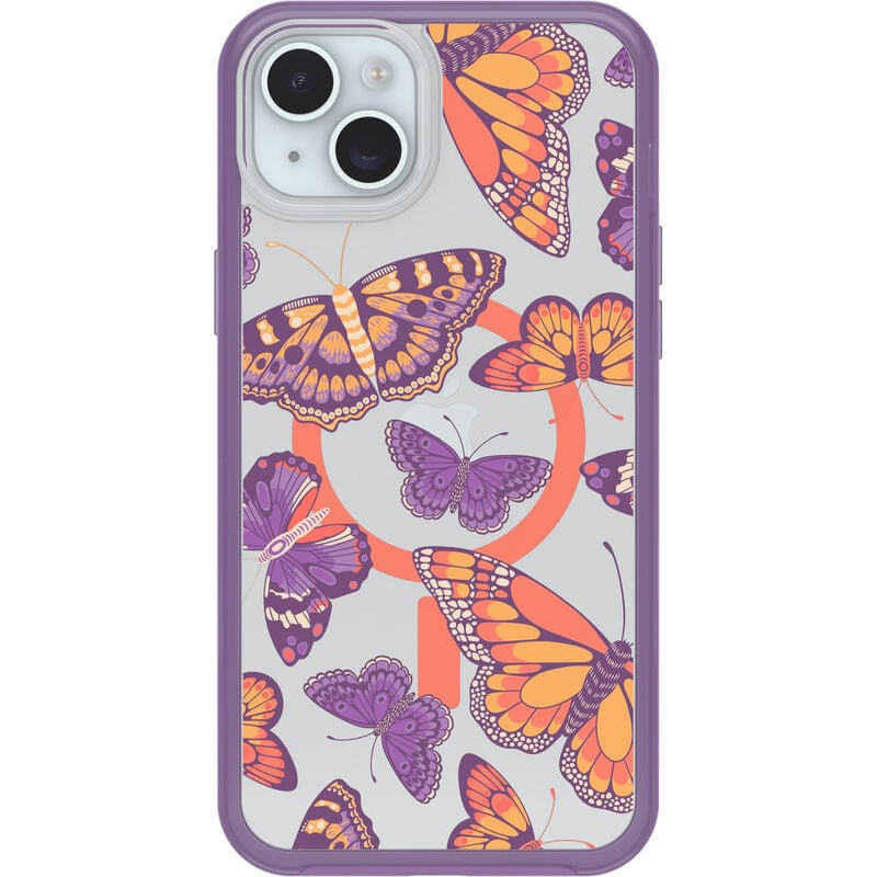 product image 2 - iPhone 14 Plus and iPhone 15 Plus Case Symmetry Series Clear for MagSafe Fluttering Flora
