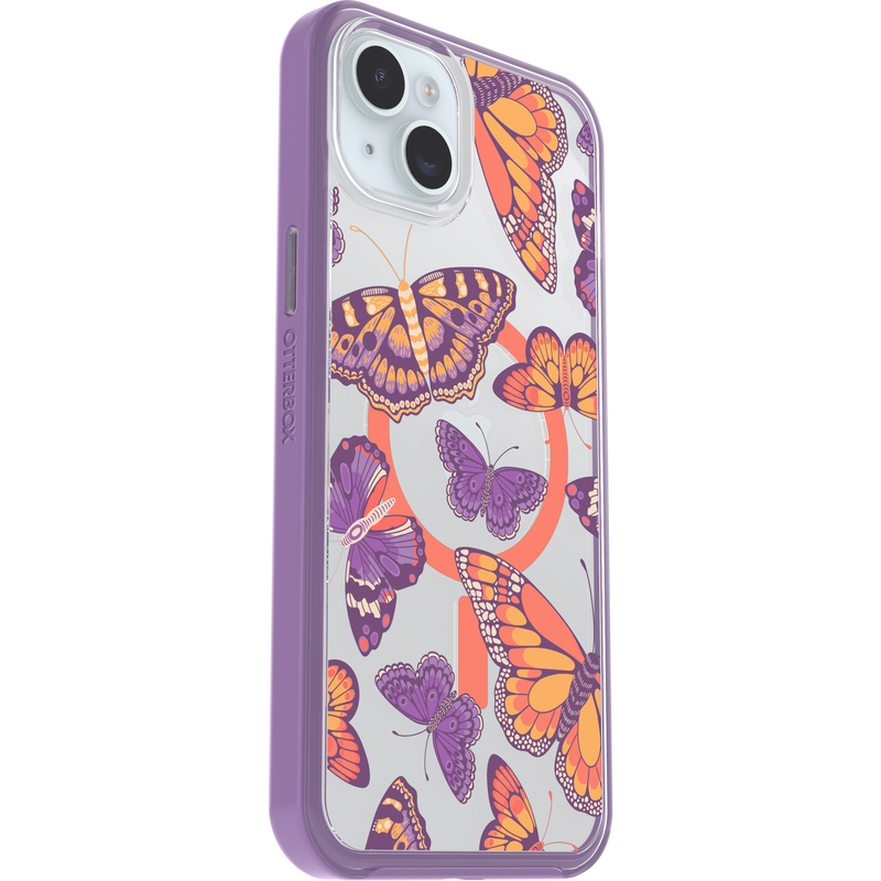 product image 3 - iPhone 14 Plus y iPhone 15 Plus Funda Symmetry Series Clear para MagSafe Fluttering Flora