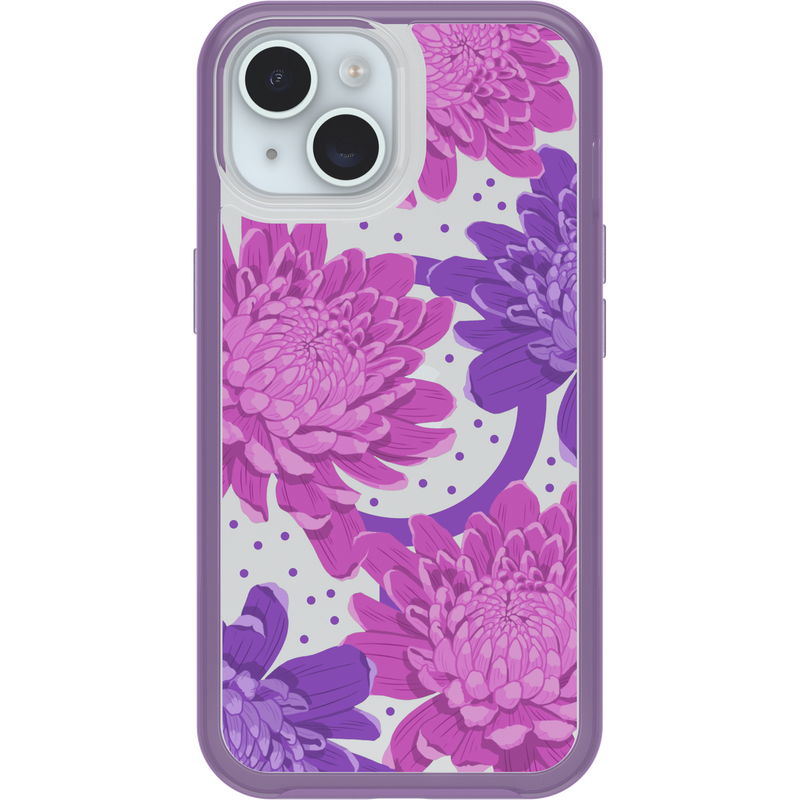 product image 2 - iPhone 16e y iPhone 15/14/13 Funda Symmetry Series Clear para MagSafe Fluttering Flora