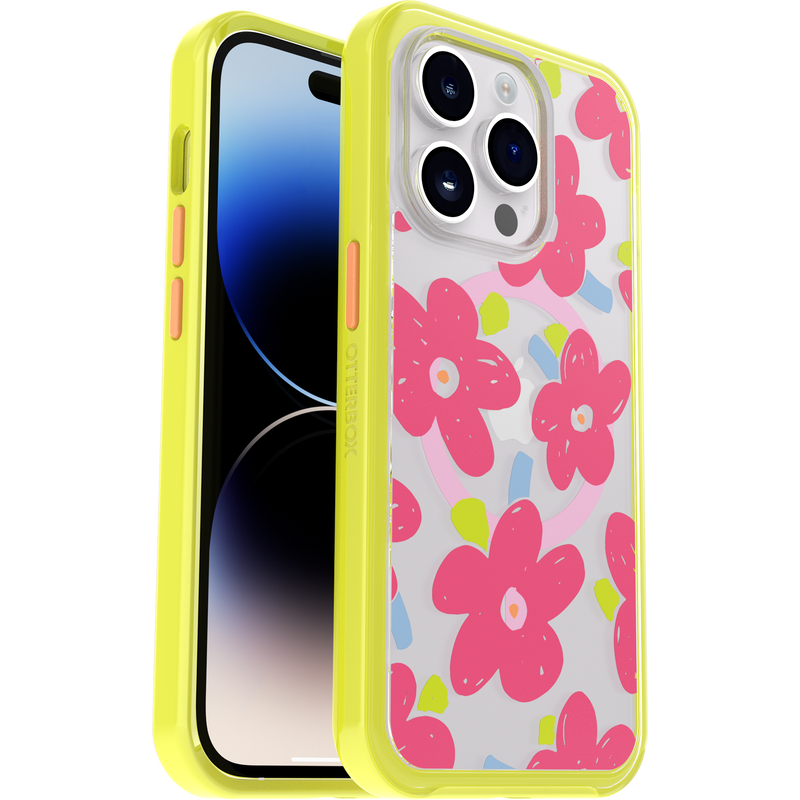 product image 1 - Coque iPhone 14 Pro Symmetry Series Clear pour MagSafe Fluttering Flora