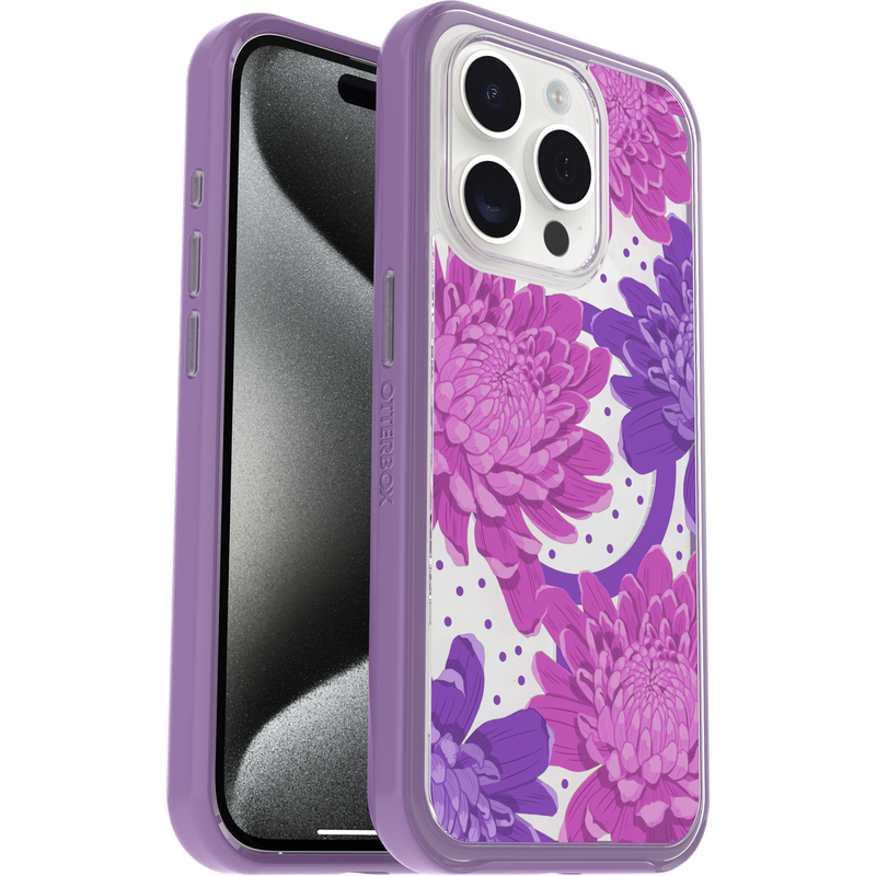 product image 1 - iPhone 15 Pro Funda Symmetry Series Clear para MagSafe Fluttering Flora